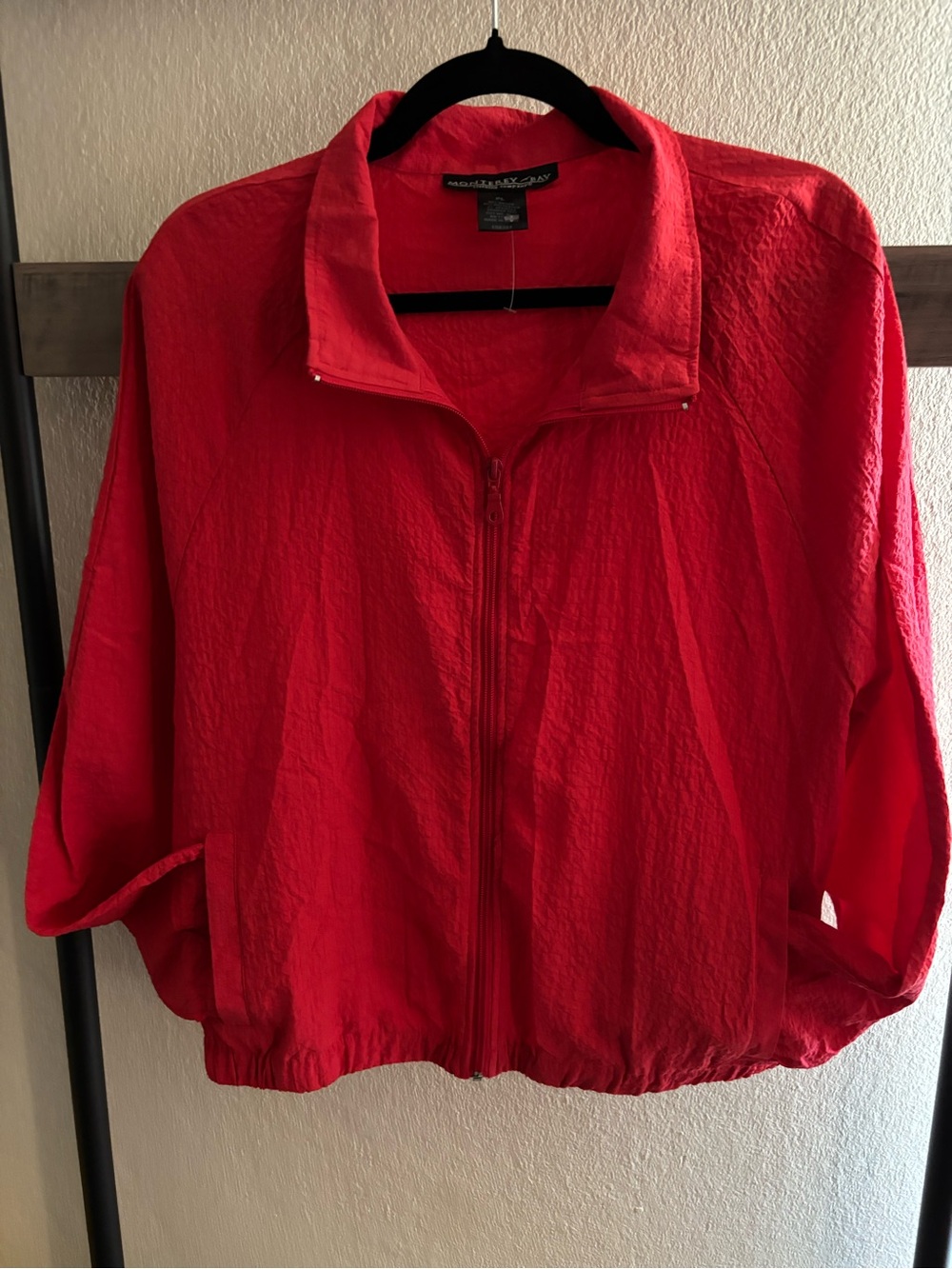 Monterey Bay Red Textured Bomber Jacket